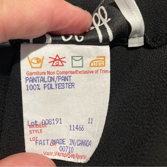 JOSEPH RIBKOFF Sz L Sheer Panels Wide Leg Zipper Closure Gaucho Pants Culottes - Picture 9 of 9